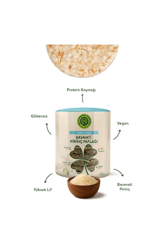 Glutensiz Fabrika Kaya Tuzlu Basmati Pirinç Patlağı 6 x 90 G