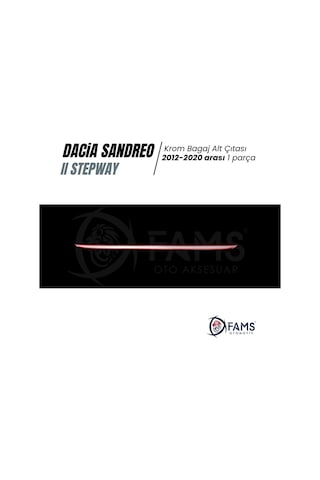 Dacia Sandero Stepway Krom Bagaj Alt Çıtası 2012-2020 P.Çelik