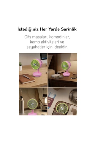 El Fanı Masaüstü Vantilatör Soğutucu Teleskopik 3 Kademe Type-c Hızlı Şarj Mini Soğutucu