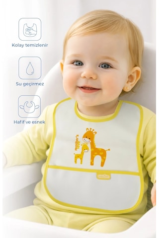 Babyjem Poli Muşamba Mama Önlüğü Küçük Sarı