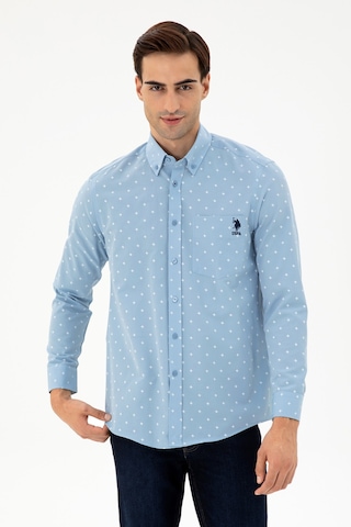 U.S. Polo Assn. Erkek Açık Mavi Regular Fit Cepli Gömlek 50296606-VR003