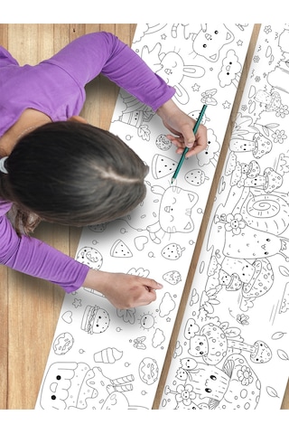 3.75 Metre Boyama Kağıdı Evde Sanat Zamanı - Çocuklara Özel Rulo Set