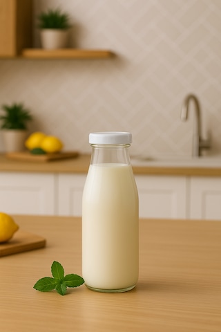 2 Adet Plastik Beyaz Kapaklı 500 Ml Sürahi Süt, Ayran, Su, Limonata Meşrubat Şişesi Cam Şişe 500cc