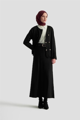 Armine Trend Düğme Detaylı Triko Takım 25ktd6118 Siyah Siyah