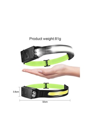 Ebitda Floresan Kemer Sensörlü Far, Beyaz + Mavi Işık, Koşu & Bisiklet, Ipx4 Su Geçirmez, 10w Lamba, 3-8 Saat Kullanım Çok Renkli