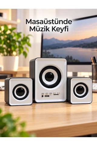Usb Beslemeli Bluetooth Bilgisayar Ses Sistemi Çok Renkli