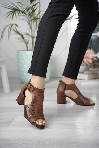 Nesilshoes Nesil Shoes Conf 111 Taba Fermuarlı Yazlık Kadın Ayakkabı