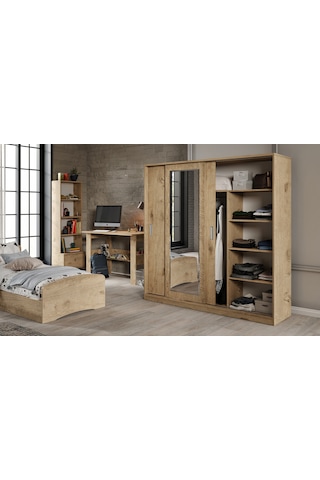Samira Modern Genç Odası Takımı Meşe - 5 Parçalı Ve Tamamı 1. Kal