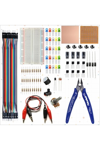 Breadboard Temel Elektronik Seti + Plato Yankeski
