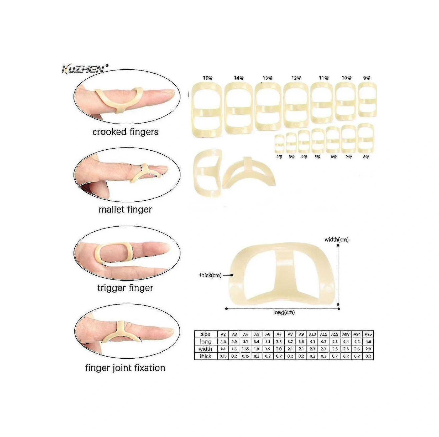 14 Parça Ayarlanabilir Parmak Ateli Seti, Artrit Rahatlaması İçin Kırık Parmak Sabitleyici, Nefes Alabilen Tasarımlı Tıbbi Destek 14 Parça