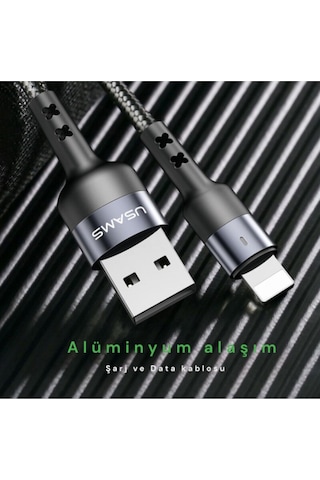 Usams Us-sj311 Usb To Lightning Örgülü Şarj Ve Data Kablosu 1m