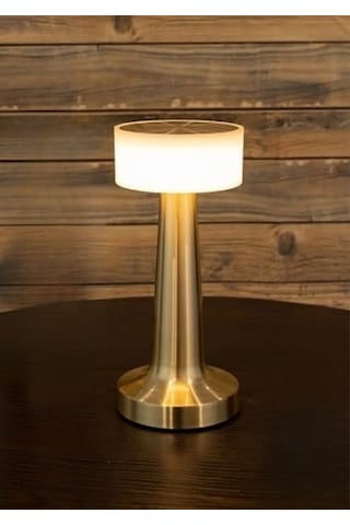 Dekoratif Şarjlı Dokunmatik Led Masa Lambası Usb Kablolu Abajur Ve Gece Lambası Altın .