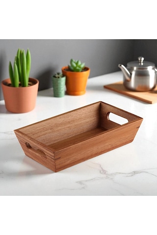 Deconox Akasya Ağacından Ekmek Sepeti - Doğal Ekmeklik, Şık Ekmek Sunumluk 23x13x7cm - Kahva Sku: Smg8690010566775 Açık Mavi