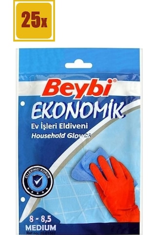 Beybi Ekonomik Bulaşık Eldiveni No:8-8.5 25'li Set
