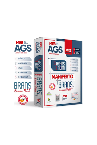 2026 MEB AGS TÜRKÇE-MATEMATİK-TARİH-COĞRAFYA-MEVZUAT 3 Adım 5li Manifesto 150 Adet Branş Deneme Seti
