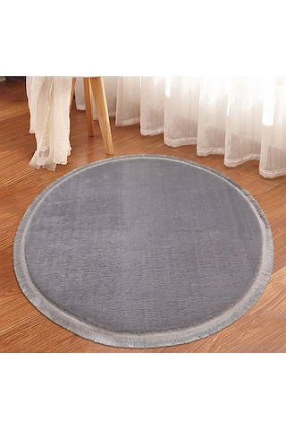 My Evilla Modern Dekoratif Halı Jel Kaymaz Taban Peluş Yuvarlak M (545027098)