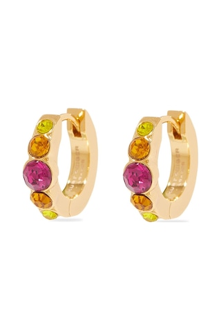 Gem Huggie Hoops 1.5x1.5 Cm Renkli Küçük Halka Küpeler, Şık Ve Zarif Tasarım Kırmızı