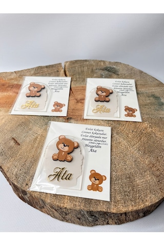 Mr. Home Bebek Doğum Hediyelikler Magnet 25 Adet Bej