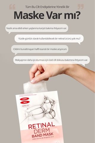 Retinal Ve Kolajenle Kırışıklık Ve Gözenek Karşıtı Maske Dermatory Pro Vita-a Retinal Derm Band Mask
