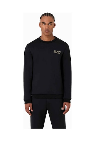 Ea7 Bisiklet Yaka Erkek Sweat Siyah