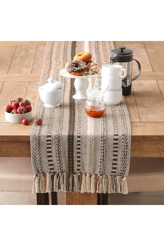 Wellstil Neula %100 Pamuk Örme Runner - Koyu Kahve Koyu Kahve