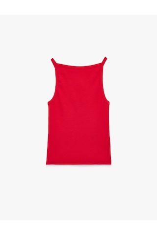 Koton Slim Fit Kolsuz Kayık Yaka Atlet Kırmızı 6sal30118ık