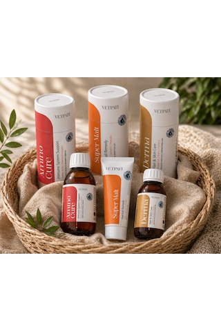 Skin & Coat Care Trio Kedi & Köpekler İçin Deri Ve Tüy Sağlığı Destek Seti Amino Cure, Derma, Super Malt Skin & Coat Care Trio Kedi & Köpekler İçin Deri Ve Tüy Sağlığı Destek Seti Amino Cure, Derma, Super Malt