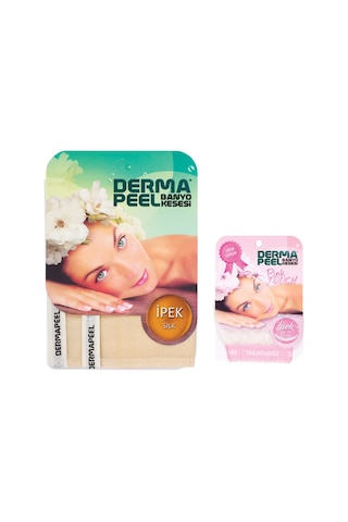 Dermapeel Doğal İpek Banyo Kesesi Pink Touch Yüz Kesesi Krem