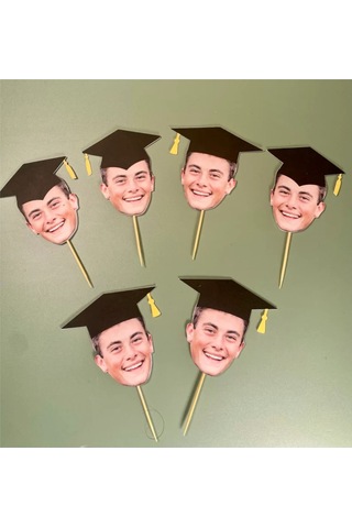 Mezüniyet Süsü Cupcake Kürdan 10 Adet 0