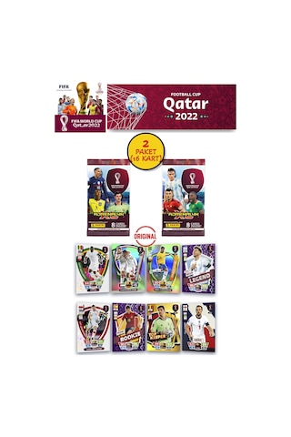 Dünya Kupası Panini Fıfa 2022 Adrenalyn Xl Qatar World Cup Trading Kartı 2 Paket 16 Kart