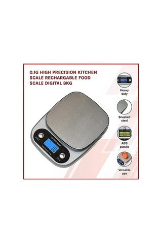 Fortunelane Yüksek Hassasiyetli 3kg Şarj Edilebilir Terazi, 0.3g Hata, 9 Ölçüm Birimi, Gümüş, Usb Çalışır Çok Renkli