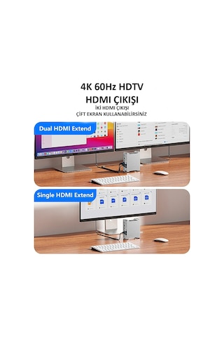 Codegen Apple Uyumlu Mac Mini M4/m4 Pro 9 İn 1 Type-c Hdmı Nvme Ssd Alüminyum Çevirici Stand Docking Station Cdg-nsc201