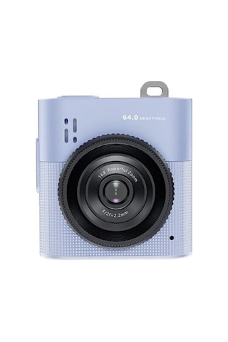 Mini Dijital Kamera 64mp 16x Digital Zoom Retro Vintage 1.4 Ekranlı Video Kamera Taşınabilir Tasarım Mavi
