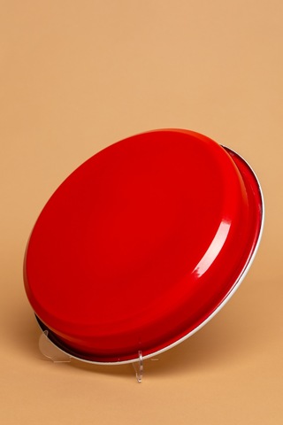 La Vita Rossa Vintage Emaye Yuvarlak Kırmızı Fırın Tepsisi Ebutay Kırmızı