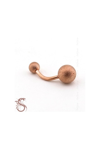 Roze Renk 8Mm Top Uçlu Çelik Muz Göbek Piercing P455D