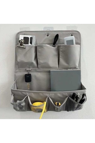 Besthome1 Duvar Monteli Kumaş Depolama Çantası, İki Seviyeli Telefon&aksesuar Saklama, Yatak Odası/kolej Odası Organizatörü Gi