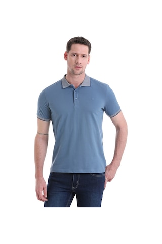 Hatemoğlu İndigo Regular Fit Düz 100% Pamuklu Polo Yaka Tişört 3536etc22c03 85 İndigo