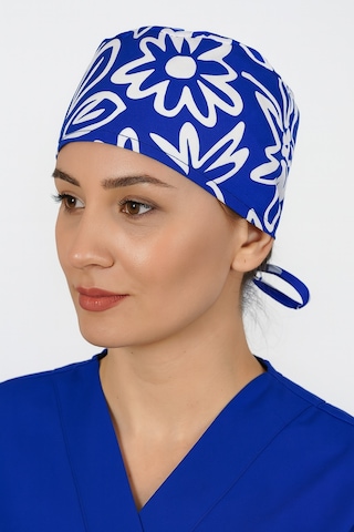 Desenli Mavi Doktor Hemşire Aşçı Hastane Bonesi Bandana M452