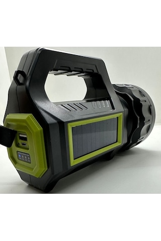 Ps-t95 10w Uzun Menzilli Solar Panelli Usb Ultra Güçlü Ledli Şarjlı Feneri