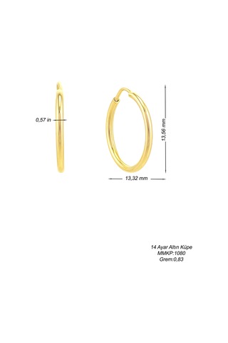 Moom Mücevherat Kadın 14 Ayar Altın Halka Küpe N11.15502