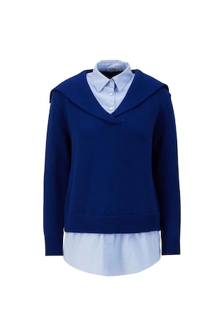 Armine Poplin Mixli Kazak 24kd4218 Lacivert-mavi Lacivert