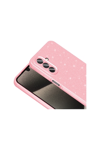 Toyigoo Galaxy Uyumlu A26 Kılıf Kamera Korumalı Simli Lüks Koton Kapak - Siyah Siyah