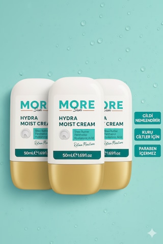 Moresun Hydra Moist Cream - Su Bazlı El Ve Yüz Nemlendirici 3'lü