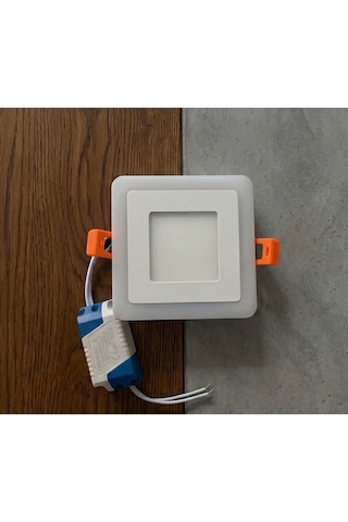 Kare Sıva Altı Led Spot Aydınlatma 6 Watt Çift Renk 3 Kademe Pembe Beyaz Gece Lambası Armatür