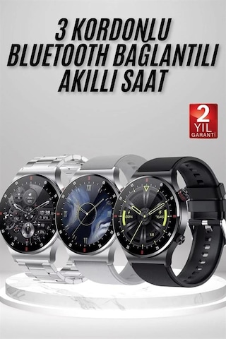 Mey İthalat Akıllı Saat Amoled Ekran Bluetooth Bağlantılı Sesli Görüşme Nabız Ölçer