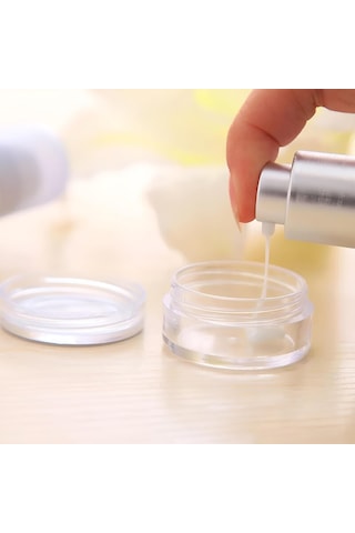 Lexroo 3,8cm 10ml Şeffaf Kapaklı Mini Kavanoz Küçük Takı Ve Mini Eşya Saklama Kutusu 2'li