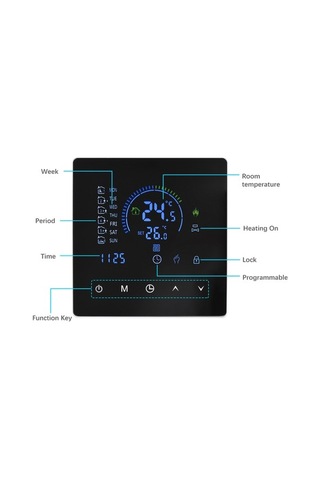 Pazly Akıllı Su Isıtıcı Termostatı - Lcd Dokunmatik Ekran, 5-60 C Ayarlanabilir