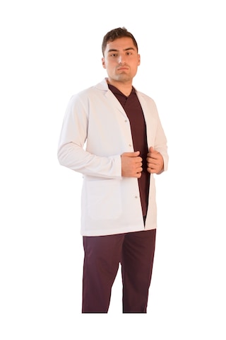 Vayteks Gömlek Yaka Ceket Boy Beyaz Erkek Doktor Öğretmen Laboratuvar Önlüğü Beyaz