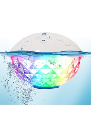 Techtic Havuz Işığı Bluetoothlu Havuz Hoparlörü Su Geçirmez Hoparlör Taşınabilir Rgb Led Işıklı