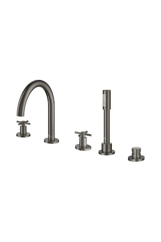 Grohe Atrio 29408AL0 5 Delikli Ankastre Küvet Bataryası Sıva Üstü Grubu - Siyah